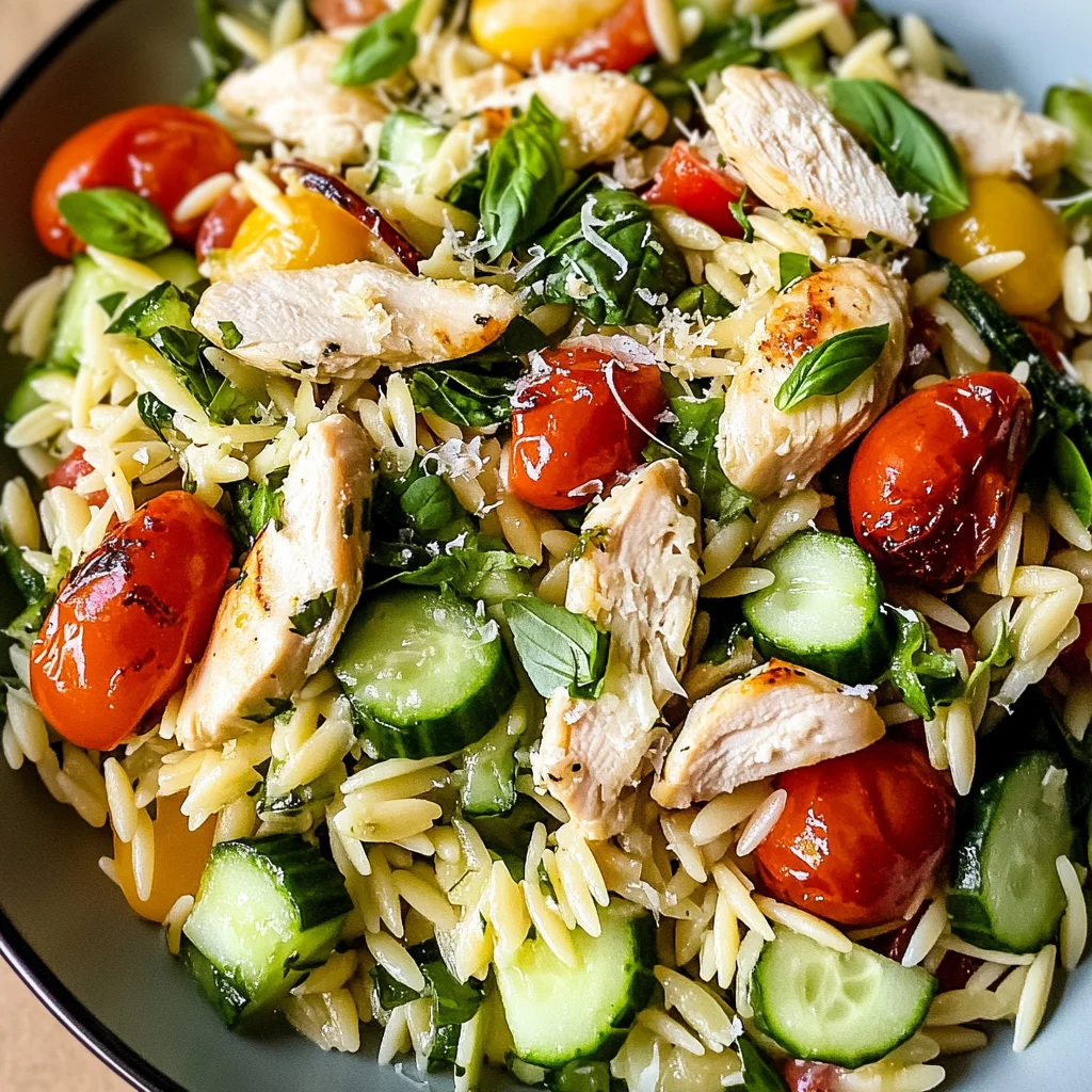 Lemon Orzo Salad with Chicken