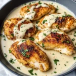 Parmesan Crusted Chicken with Creamy Garlic Sauce – Easy Family Dinner Recipe