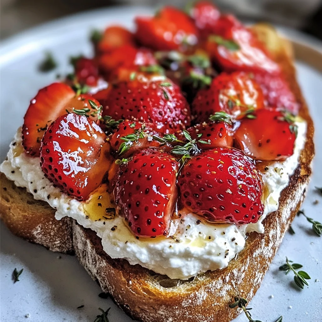 Roasted Strawberry Whipped Ricotta Toast Recipe