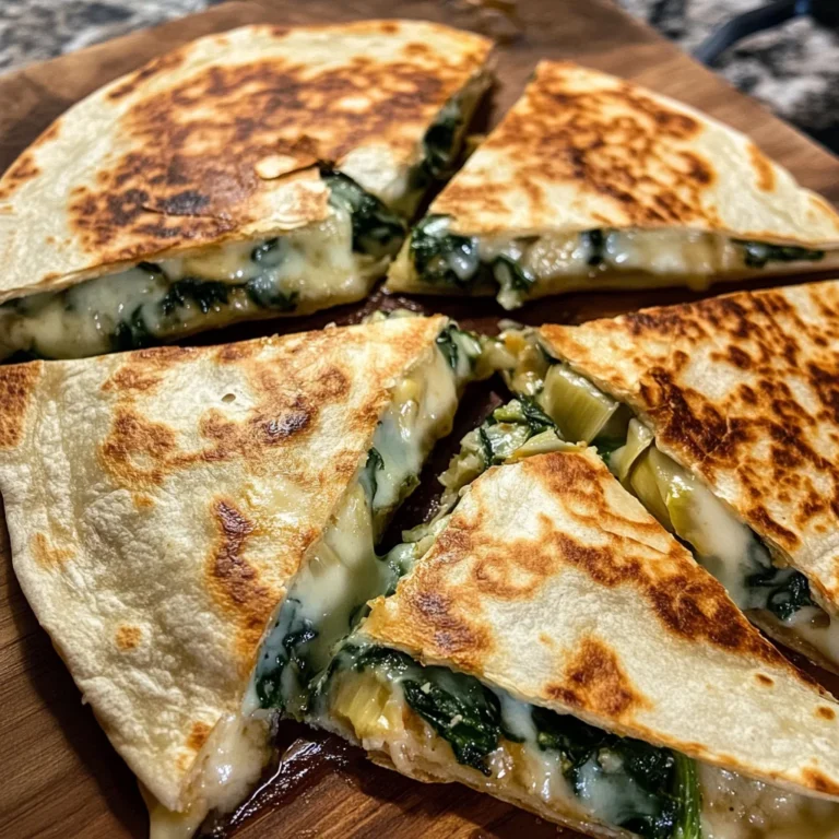 Savory Spinach Artichoke Quesadillas