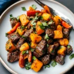 Whole30 Steak Bites with Sweet Potatoes and Peppers