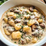Amazing Mushroom Gnocchi with Parmesan Cream Sauce