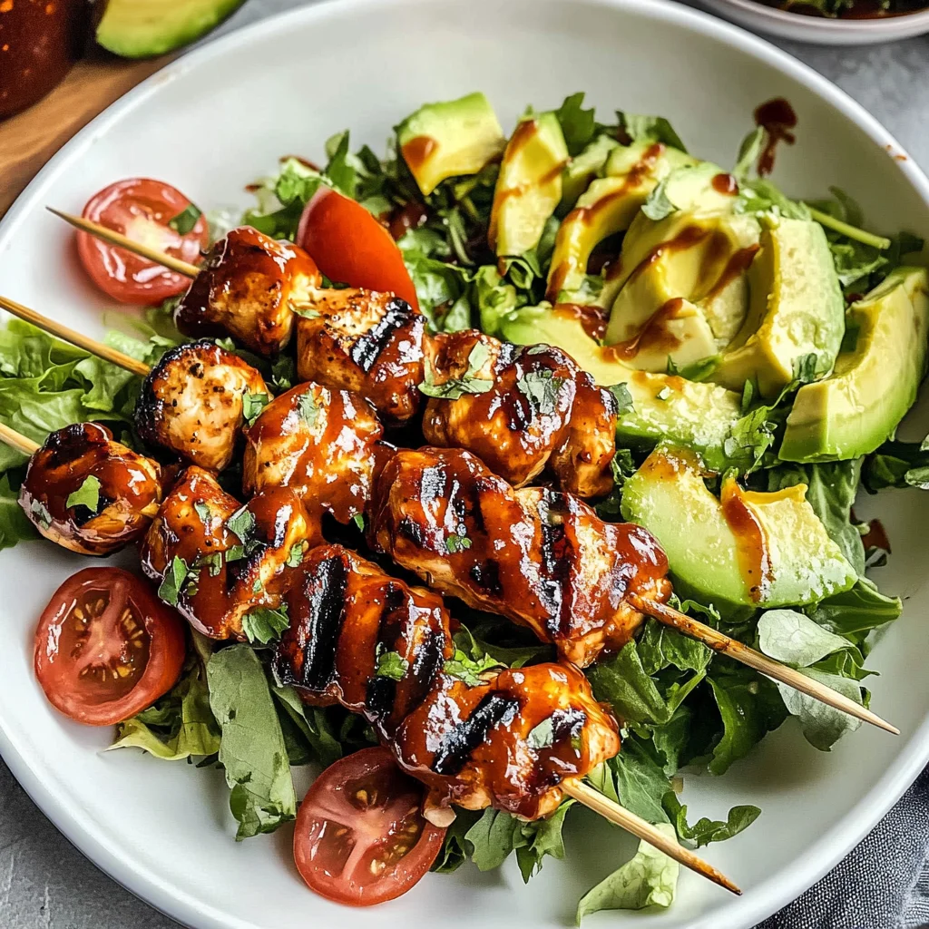 BBQ Chicken Skewer Salad