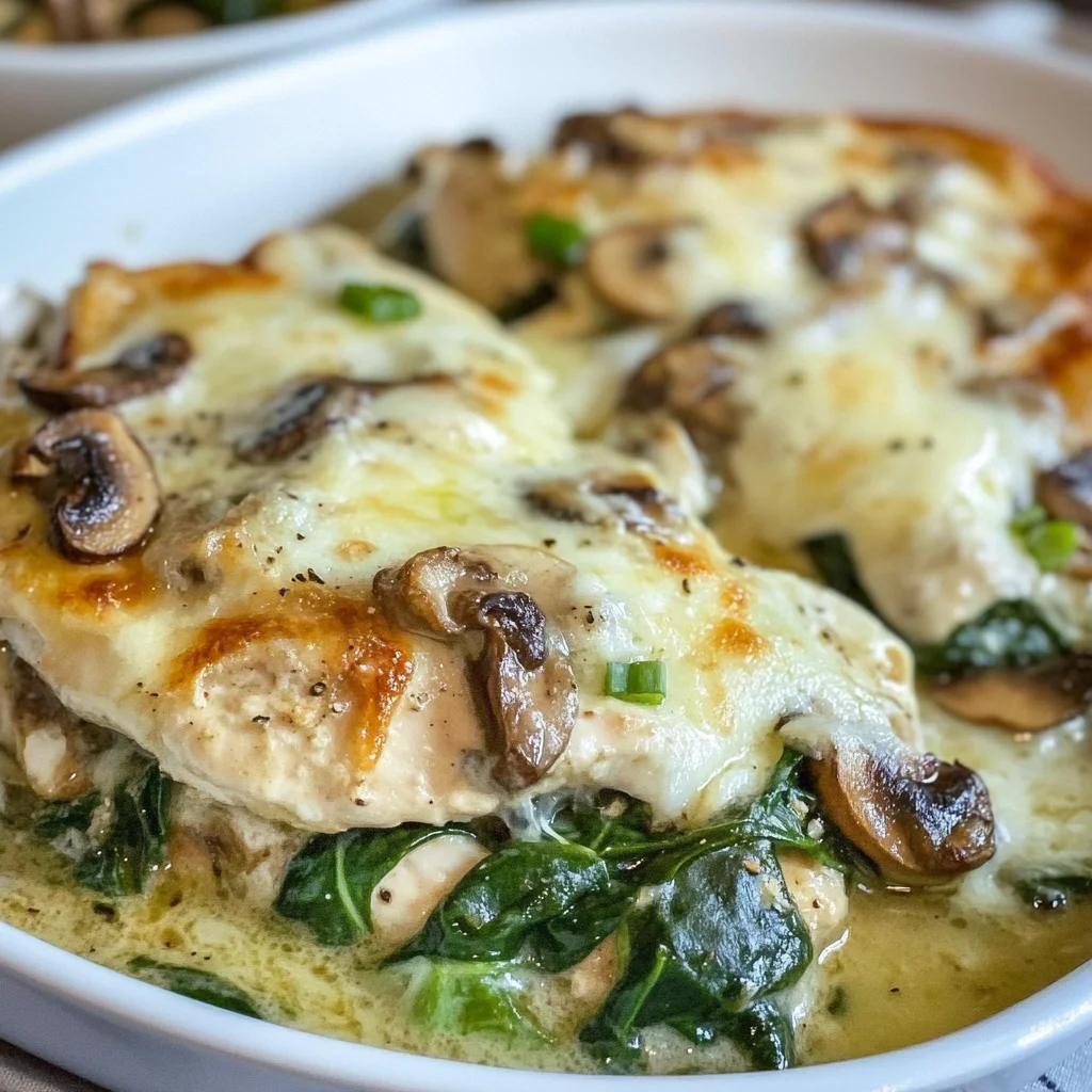 Chicken spinach and mushroom