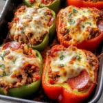 Creamy Pizza Stuffed Bell Peppers