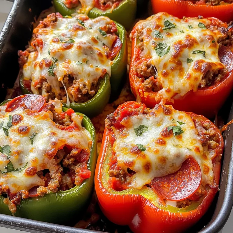 Creamy Pizza Stuffed Bell Peppers