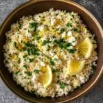 Feta Cheese Rice with Lemon Recipe