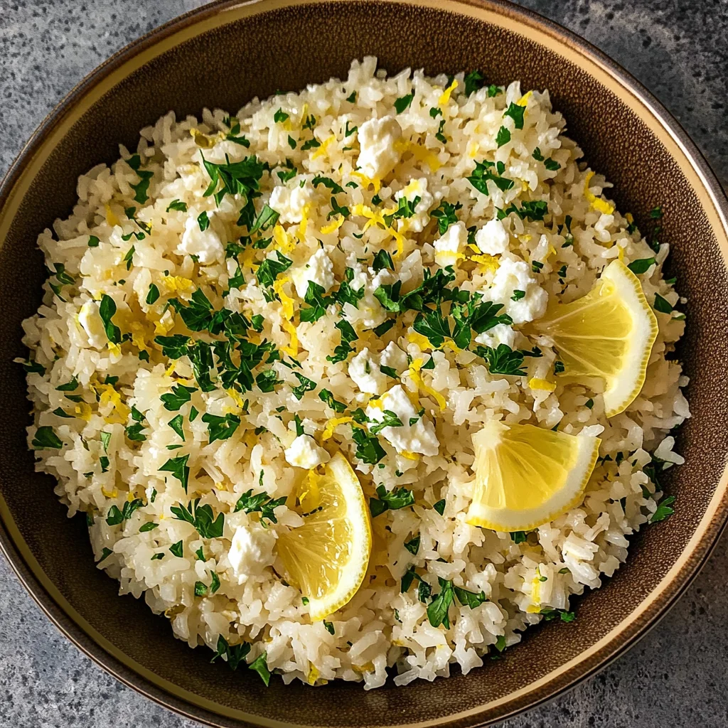 Feta Cheese Rice with Lemon Recipe