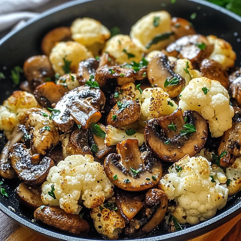 Flavor-Packed Garlic Mushrooms Cauliflower Skillet for Easy Dinners