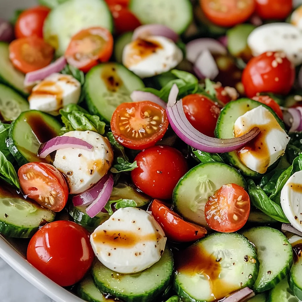 Fresh Cucumber Caprese Salad