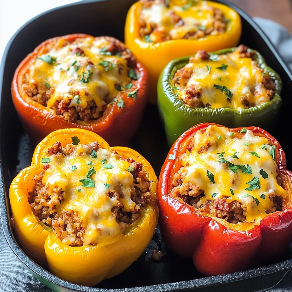 Ground Turkey Stuffed Peppers