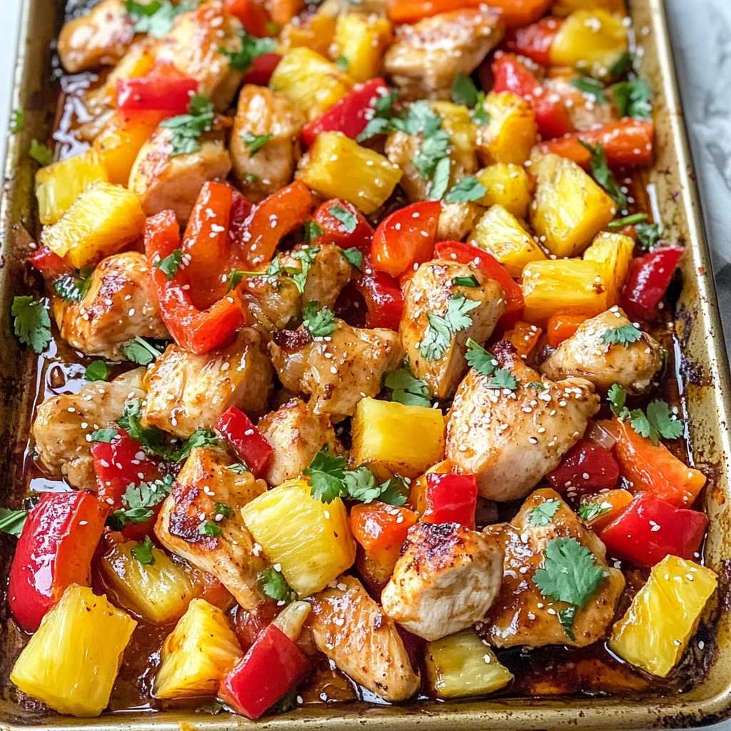 Hawaiian Chicken Sheet Pan Meal (Whole30, Paleo, Low Carb)