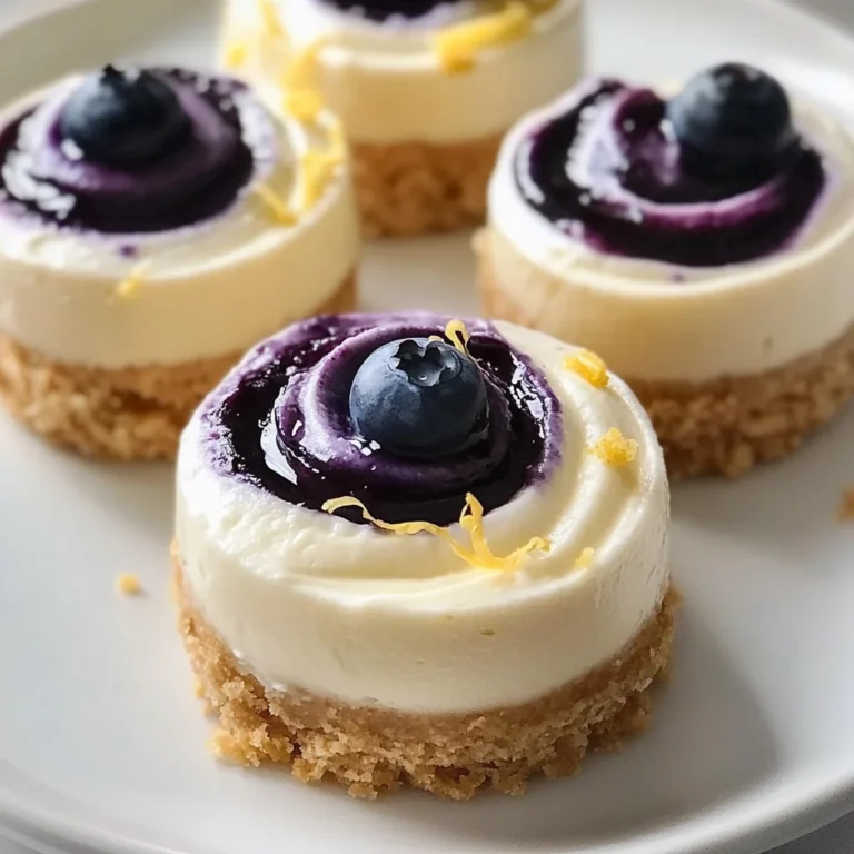 Juicy Mini Lemon Blueberry Cheesecakes