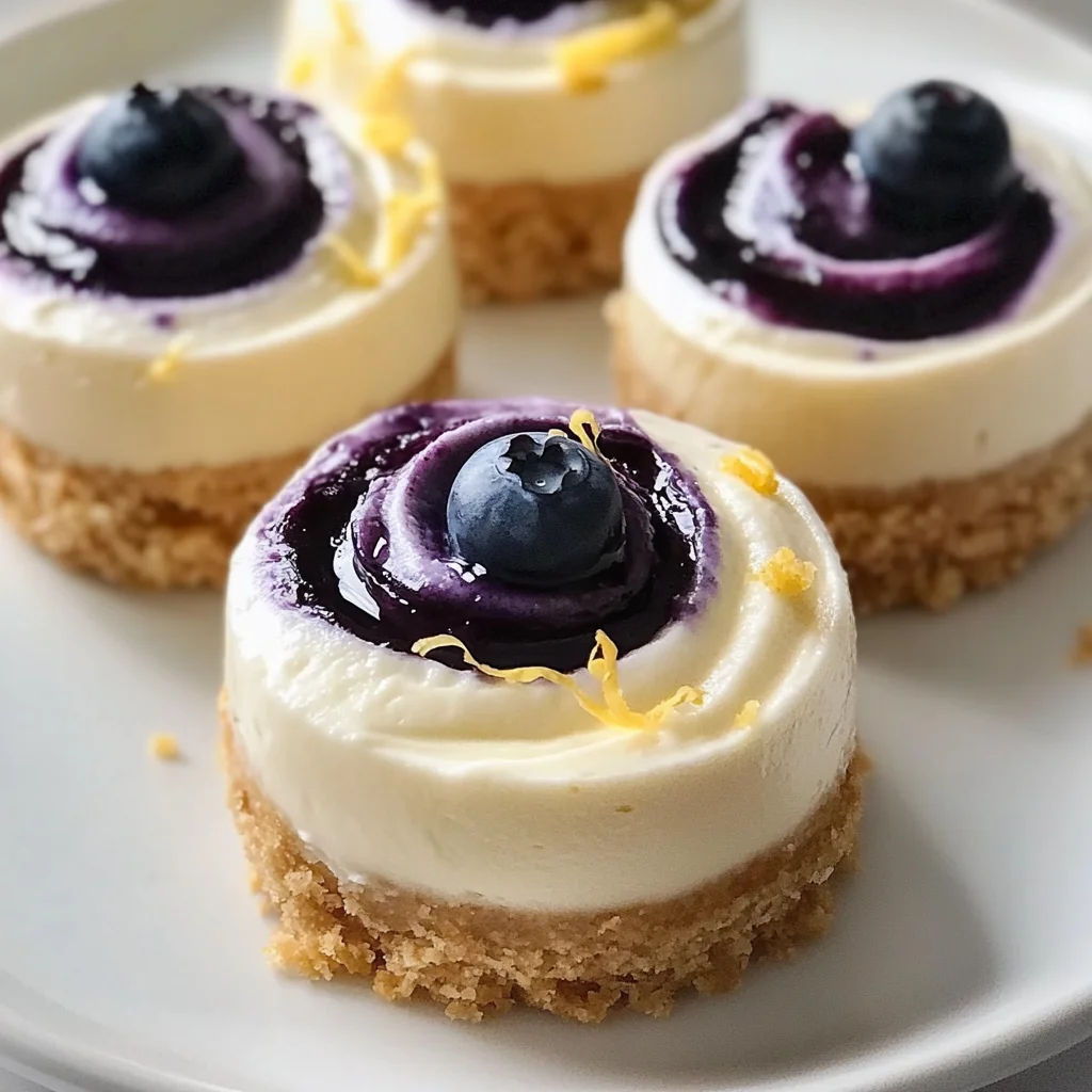 Juicy Mini Lemon Blueberry Cheesecakes