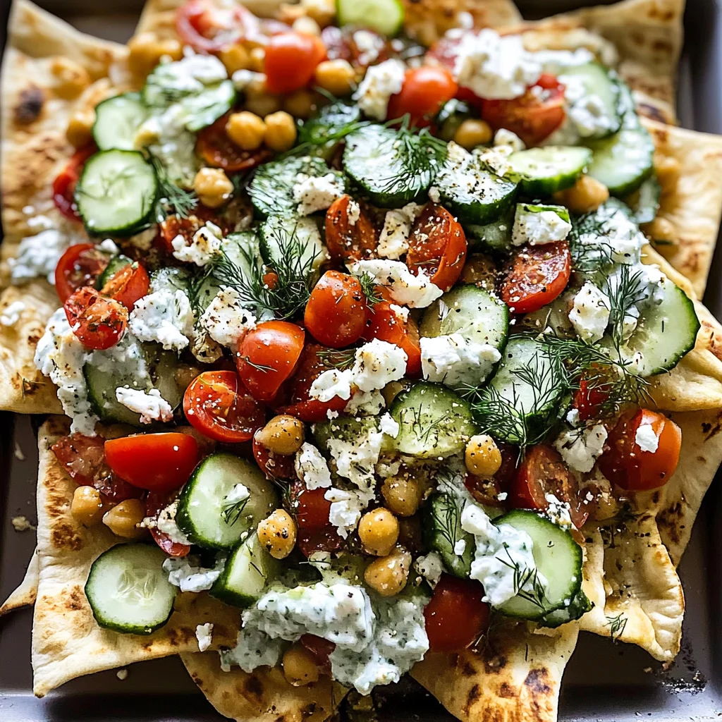 Loaded Vegetarian Greek Pita Nachos
