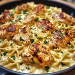 Mozzarella Garlic Butter Chicken Bowties in Cheesy Cream
