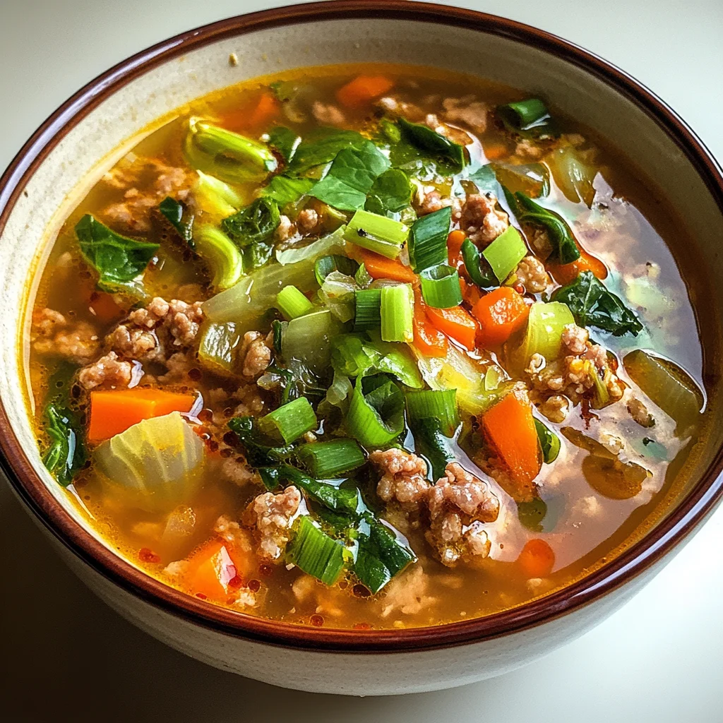 One-Pot Egg Roll Soup with Green Onions and Ginger