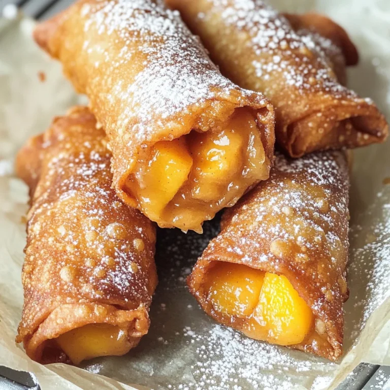 Peach Cobbler Egg Rolls