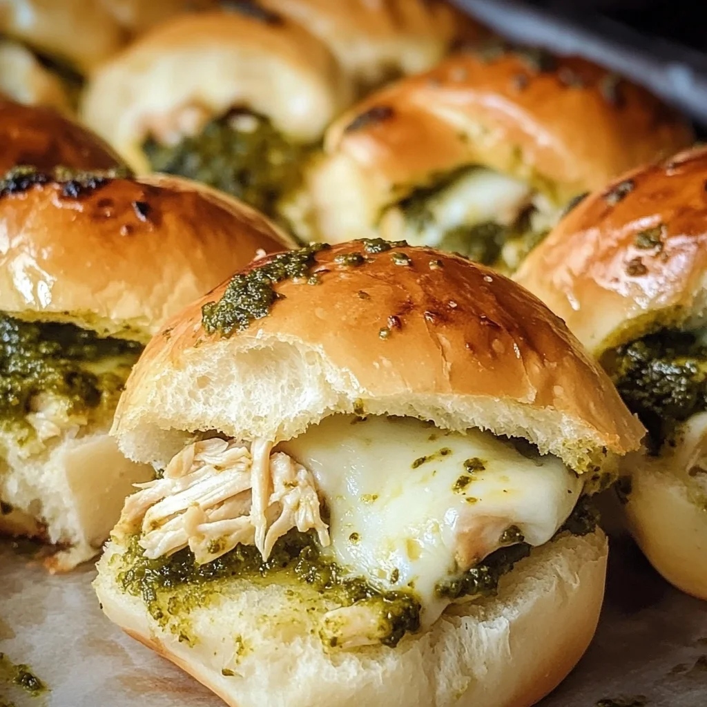 Pesto Chicken Pull Apart Sliders