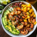 Shrimp and Avocado Bowls with Mango Salsa & Lime-Chili Sauce