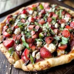 Strawberry Balsamic & Goat Cheese Pizza