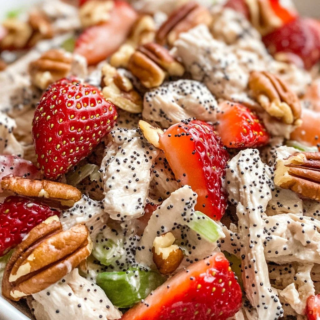 Strawberry Pecan Poppy Seed Chicken Salad