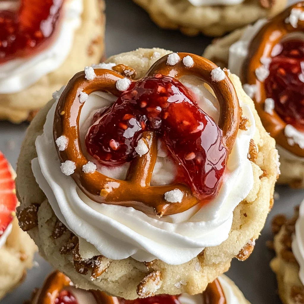 Strawberry Pretzel Pie Cookies