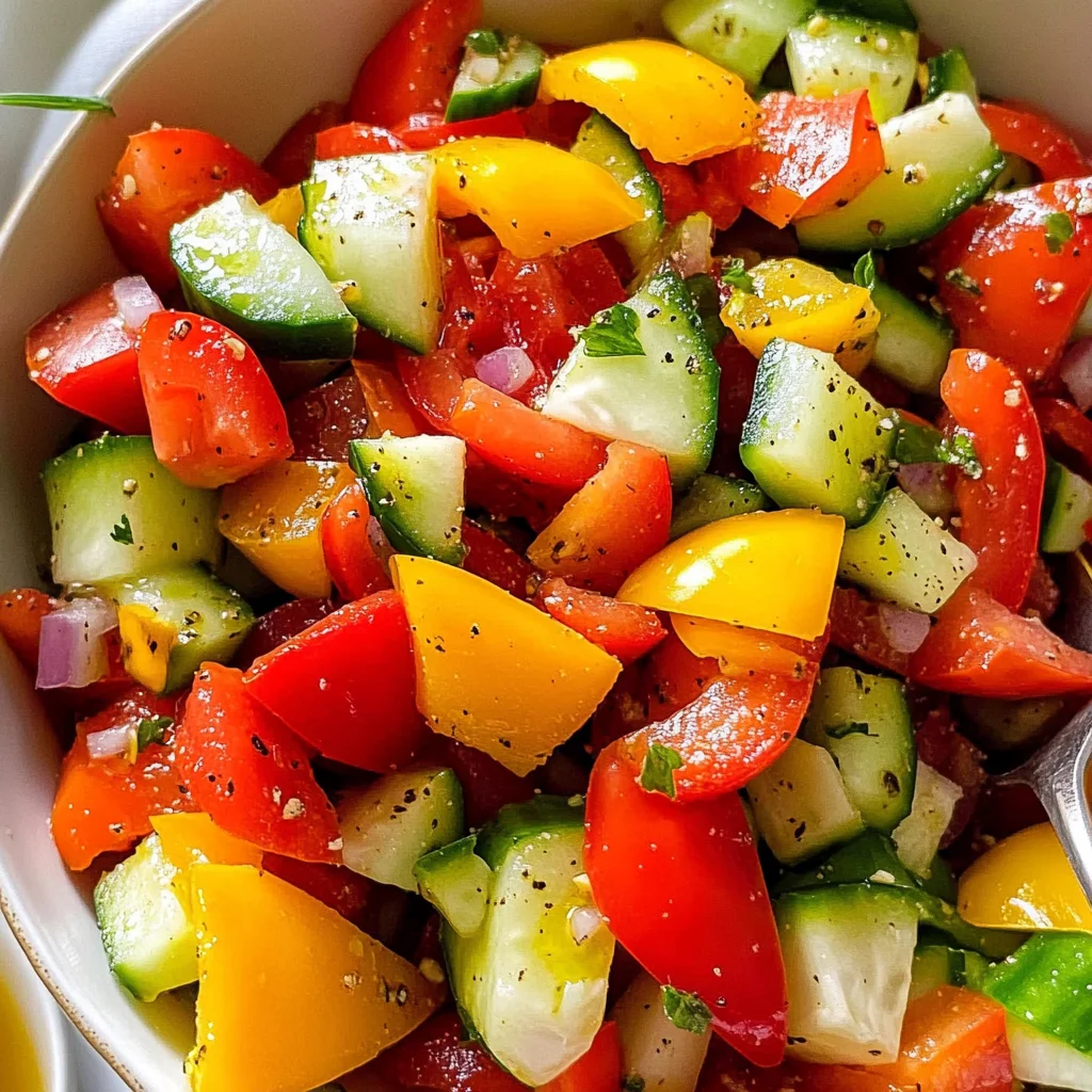 Tomato Cucumber Bell Pepper Salad