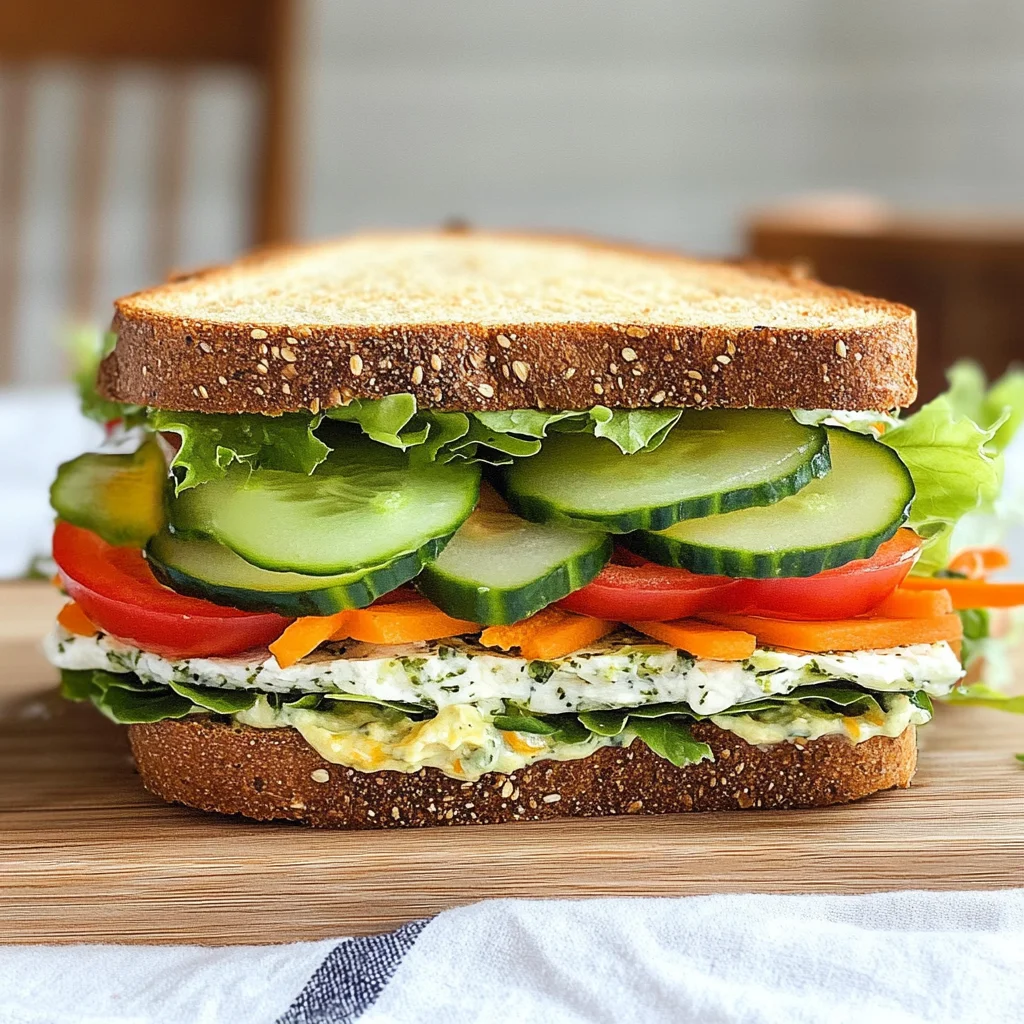 Veggie Sandwich with Herbed Cream Cheese