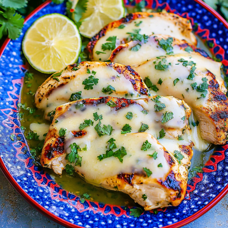 Grilled Salsa Verde Chicken with Pepper Jack