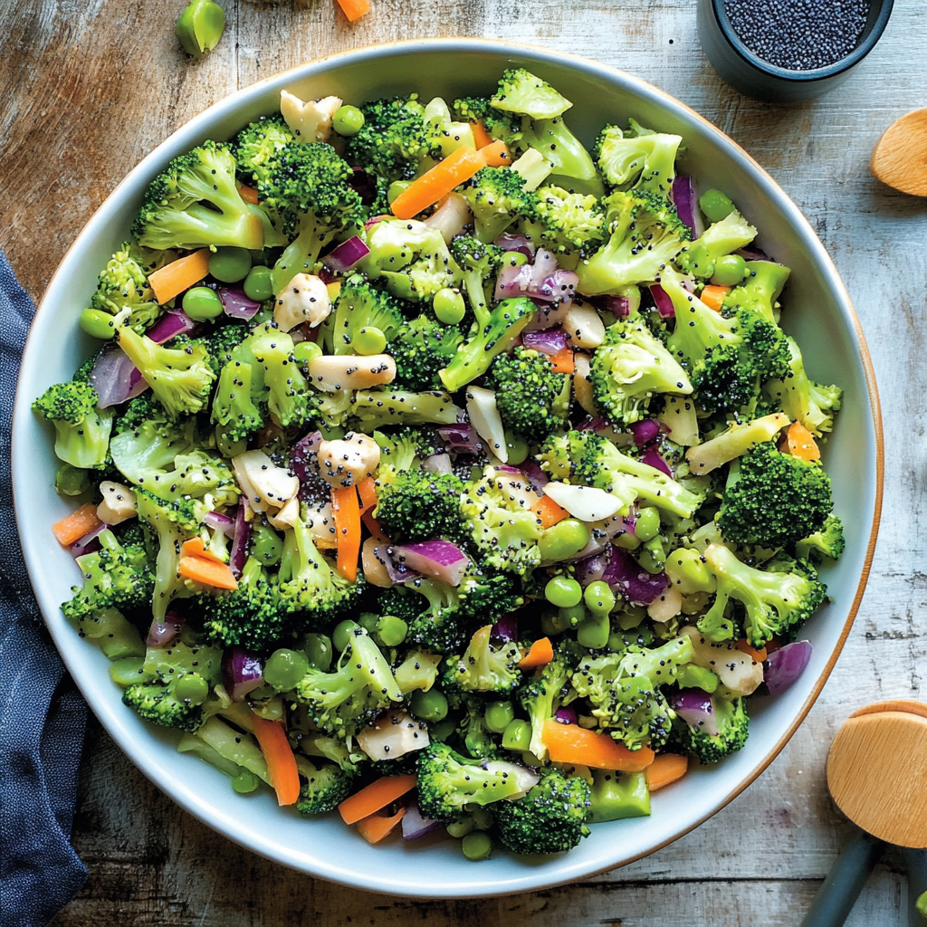 Skinny Broccoli Salad with a Poppy Seed Dressing
