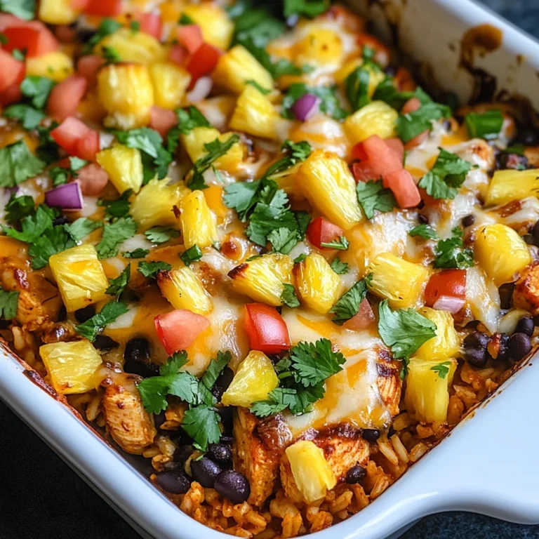 Blackened Chicken Taco Casserole with Pineapple Salsa