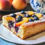 Blueberry Peach Sour Cream Cake