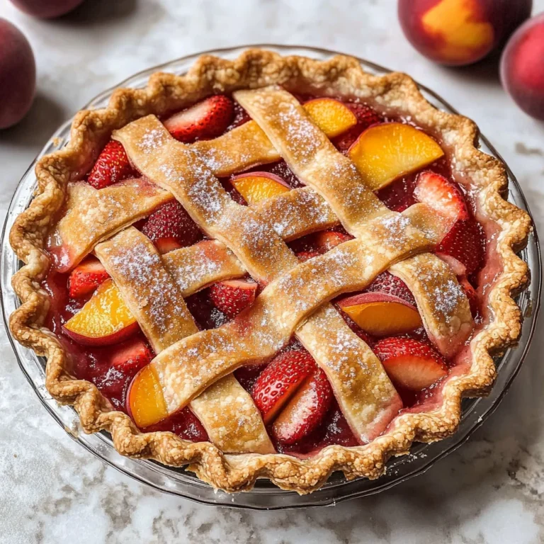 Brown Butter Strawberry Peach Pie