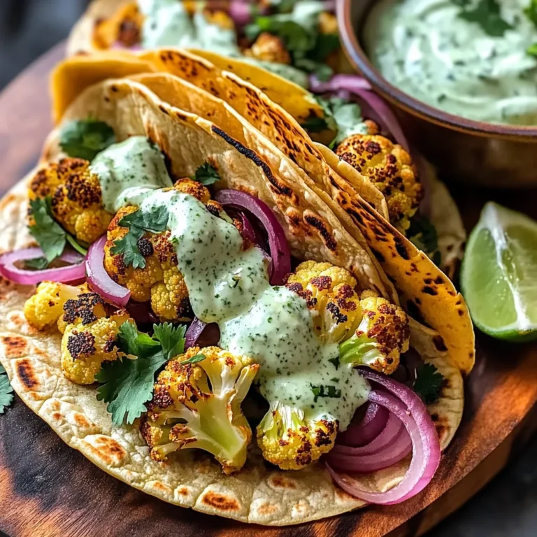 Cauliflower Tacos with Cilantro Lime Crema