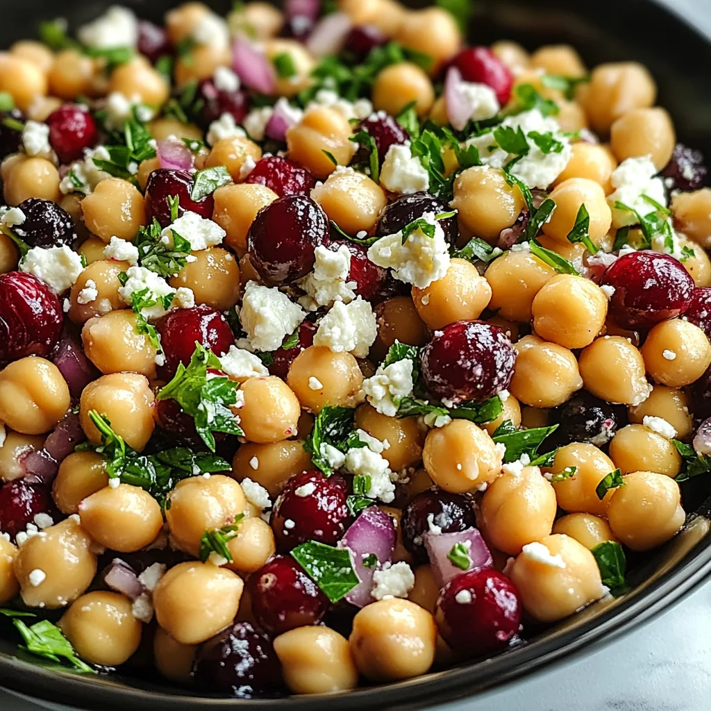 Feta & Cranberry Chickpeas with Lemon Vinaigrette – The Best 10-Minute Zesty Salad