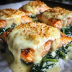 Irresistible Baked Salmon with Spinach and Mozzarella Bliss Awaits You!