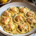 Lobster Ravioli in Lemon Butter Sauce