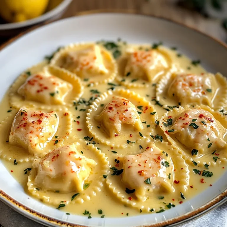 Lobster Ravioli in Lemon Butter Sauce