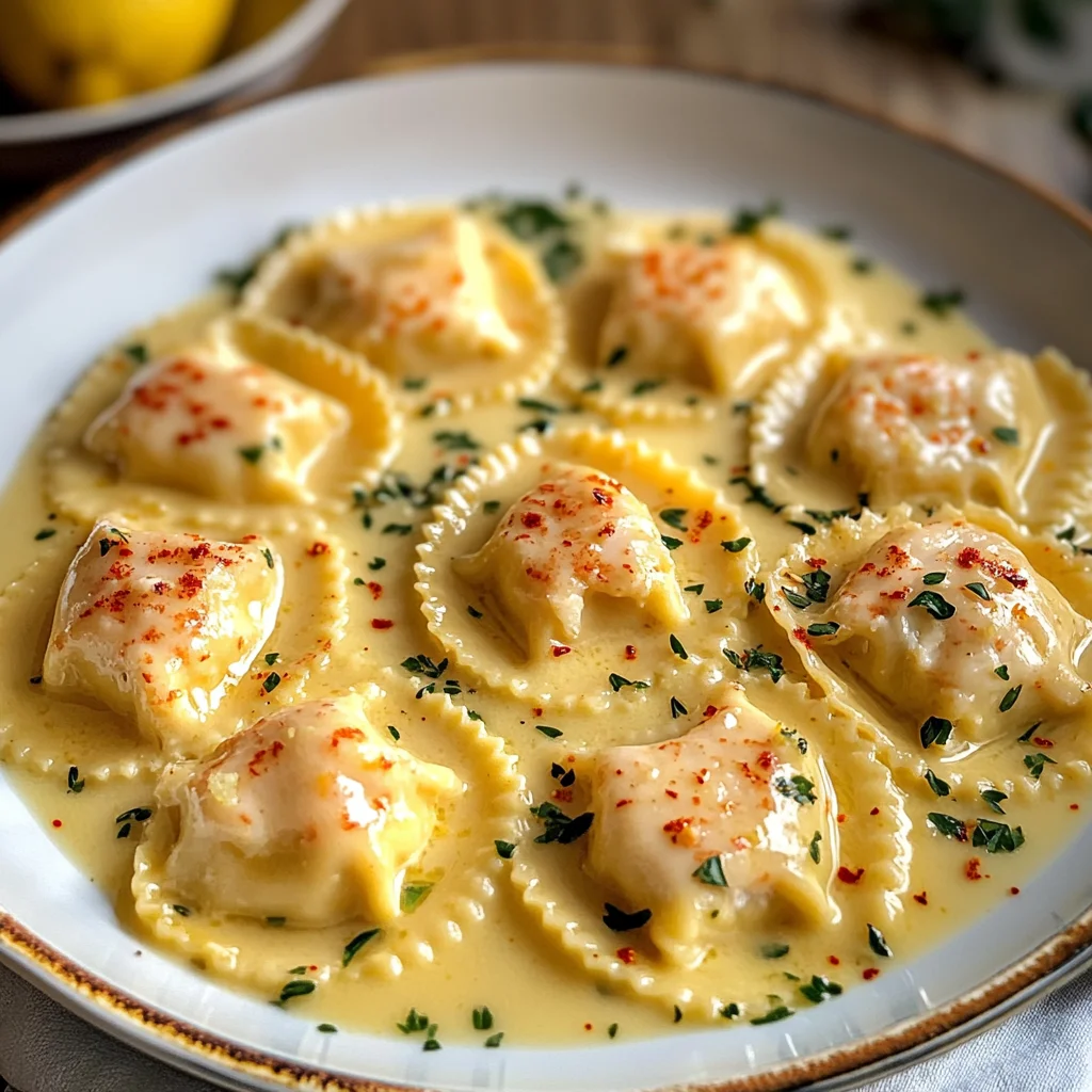 Lobster Ravioli in Lemon Butter Sauce