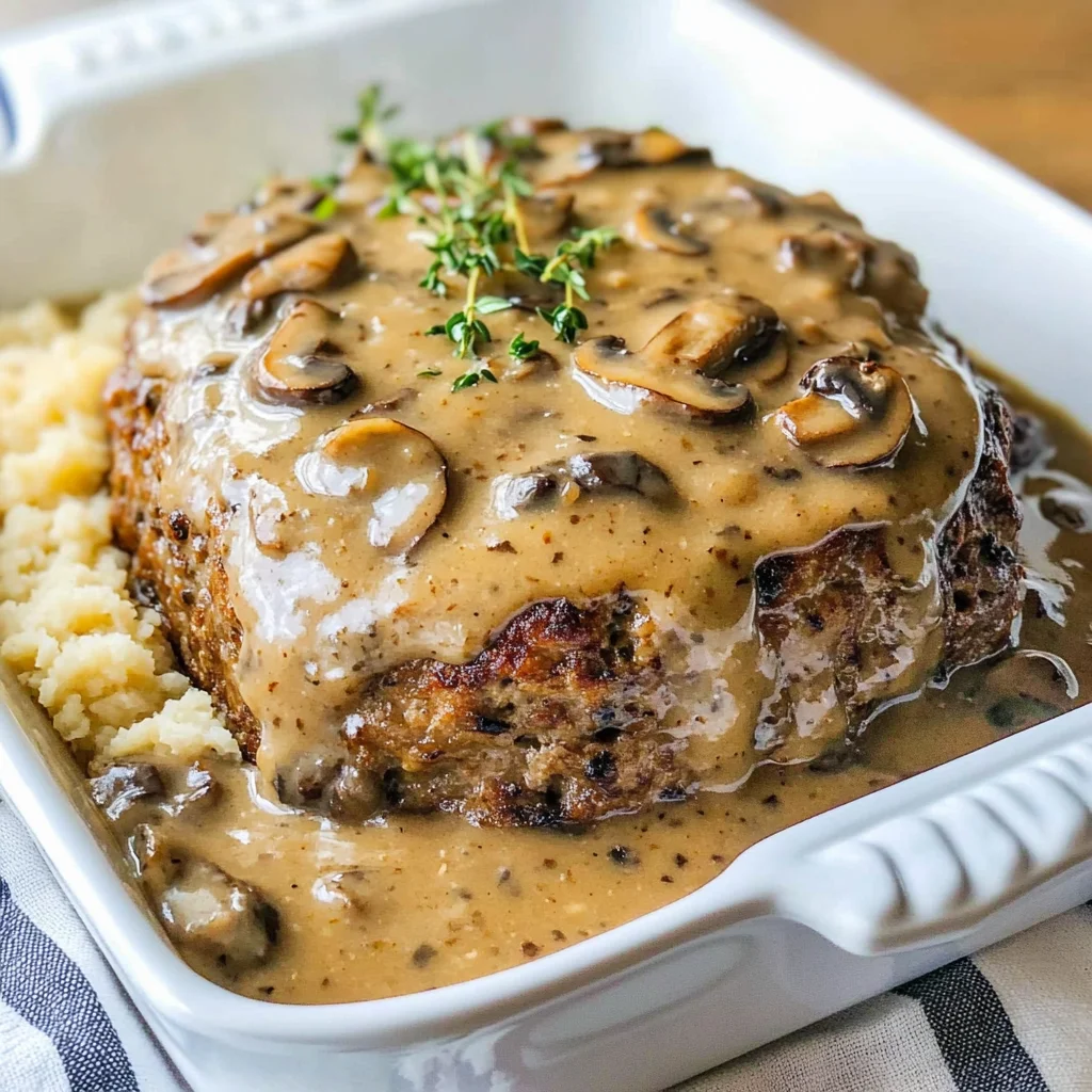 Meatloaf with Mushroom Gravy