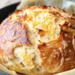 No Knead Cheddar Bread in the Dutch Oven