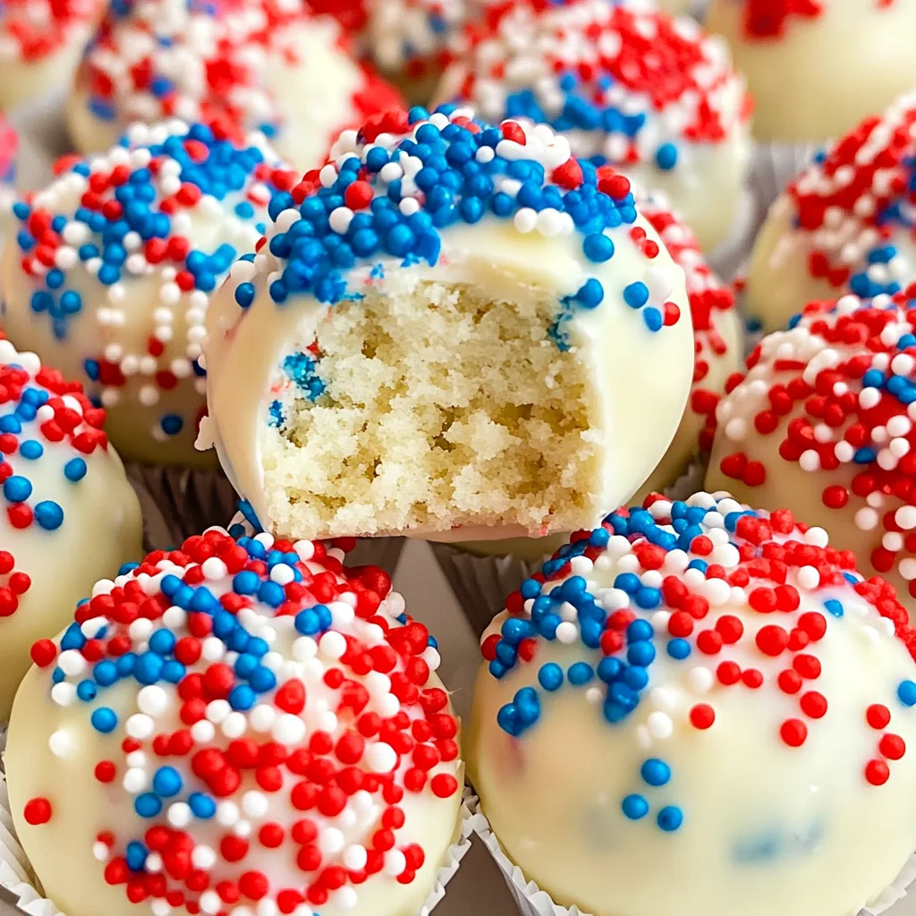 Red, White, and Blue Cake Balls