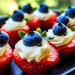 Red, White, and Blue Cheesecake Strawberries