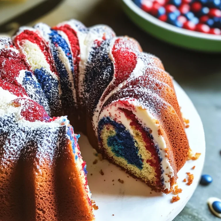 Red, White, and Blue Marble Cake