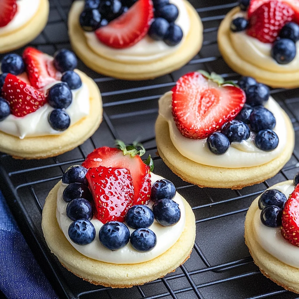 Red White and Blue Mini Fruit Pizzas