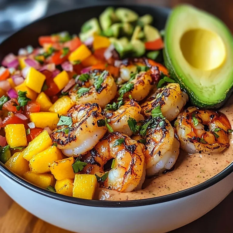 Shrimp and Avocado Bowls with Mango Salsa & Lime-Chili Sauce will Delight Your Taste Buds!