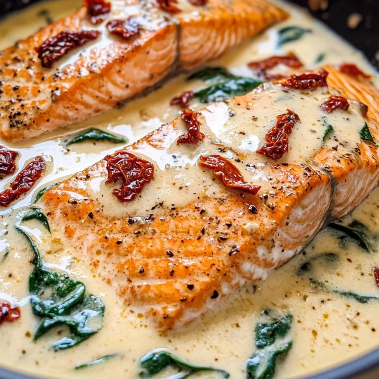 Tuscan Salmon with Parmesan Cream Sauce