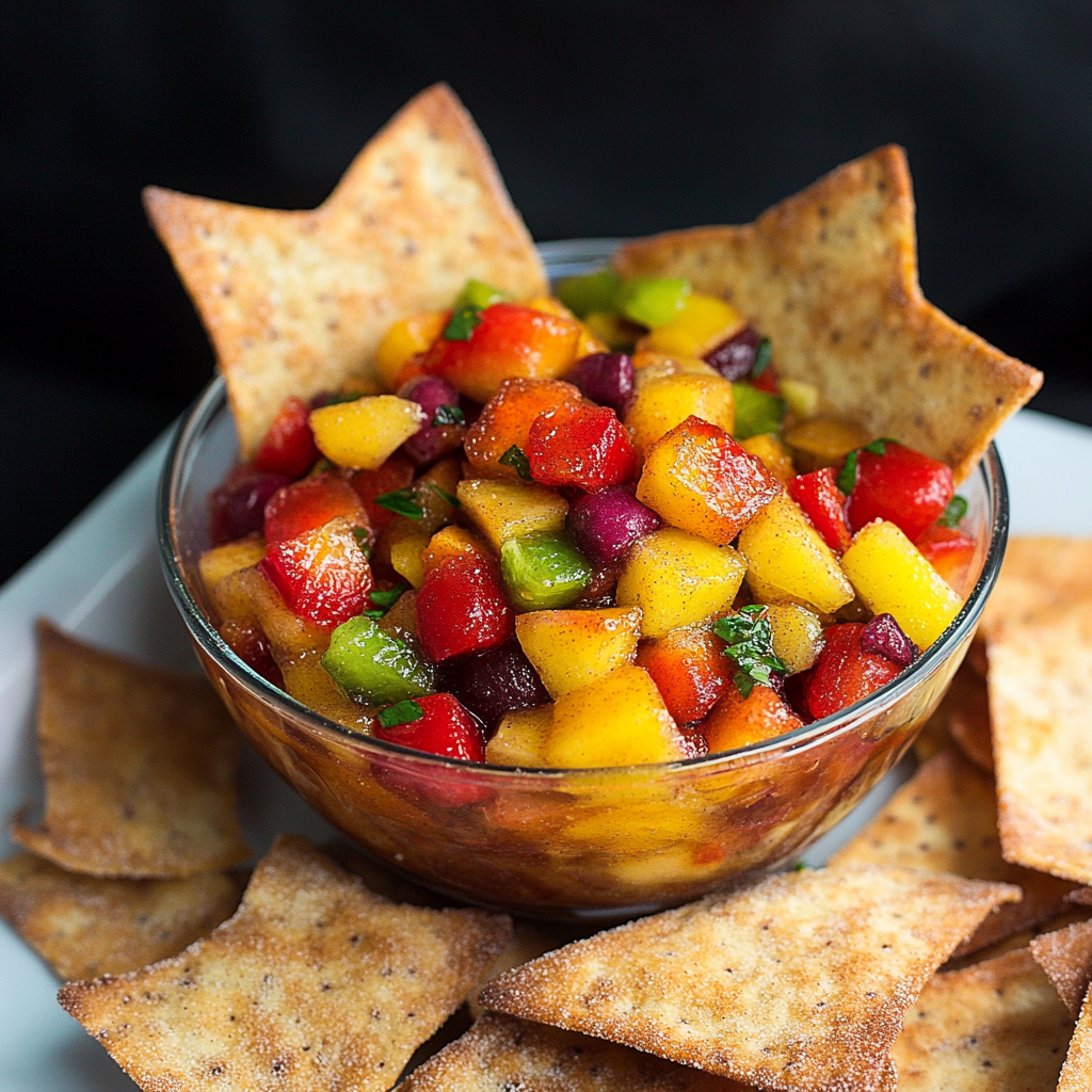 Fruit Salsa with Baked Cinnamon Sugar Chips