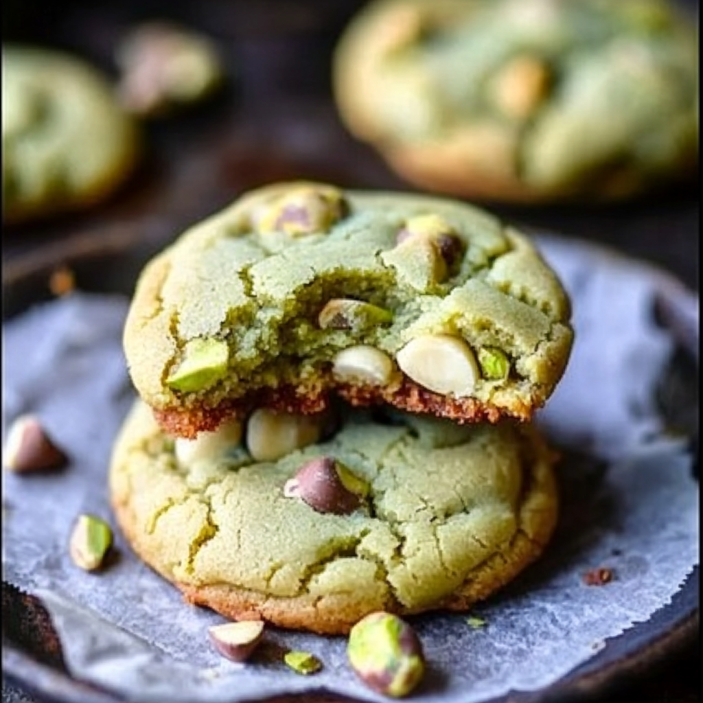 Pistachio & White Chocolate Chip Cookies